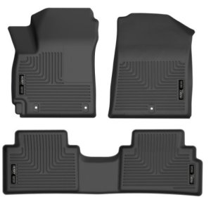 Kia Soul Floor Liners - Front & 2nd Seat - Husky Liners - Weatherbeater Series - Black - `20-`21